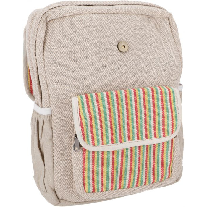 Plecak Konopny w Kolorowe Paski, hippie backpack.